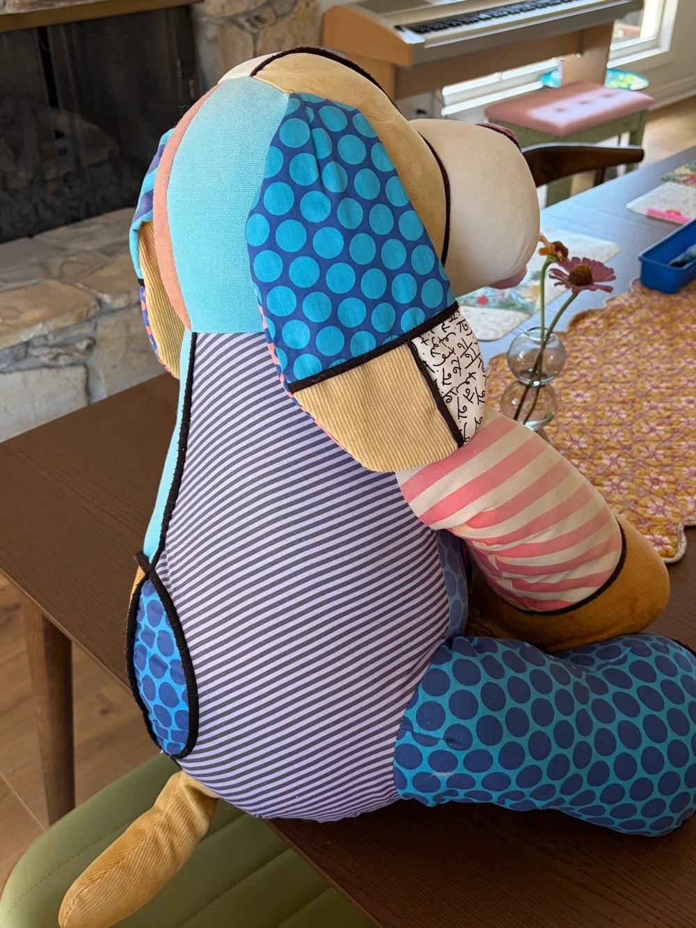 Patchwork Plush Dog Toy - Blue & Multicolor - Extra Large Limited